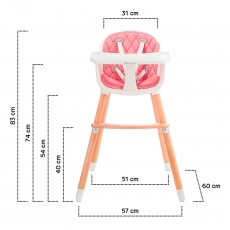 Дитячий стільчик для годування Kinderkraft Sienna Pink